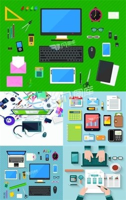 卡通辦公設備矢量素材合集 輕松提升創意效率，盡在非凡圖庫